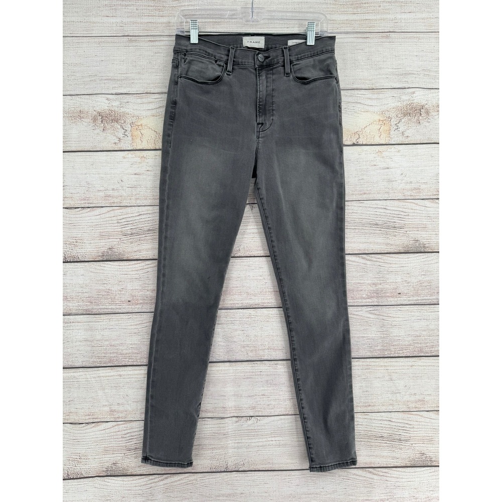FRAME Le High Skinny Jeans Women 30 Grey Burton Wash High Rise LHSK208 Denim